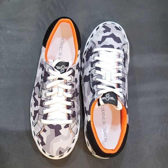 BRAND NEW CREATIVE HELIOS GEOMETRIC CAMOUFLAGE PRINT CANVAS SNEAKER - Picture 4 of 14